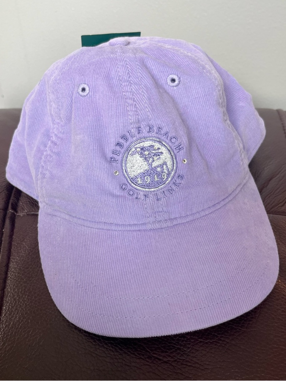 Discontinued Pebble Beach Embroidered Lavender Cotton Corduroy Baseball Cap